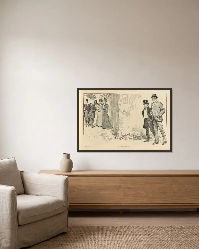 I by nära Paris av Charles Dana Gibson inramad på en vägg