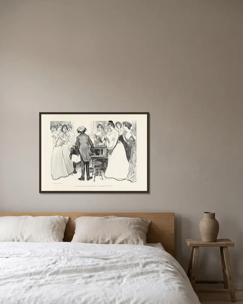 Is this why the average husband and brother stay away av Charles Dana Gibson inramad på en vägg