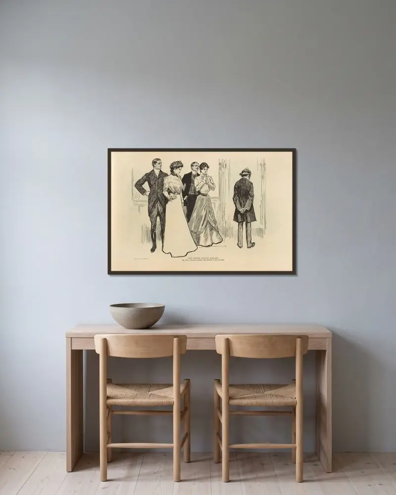 Strax innan avfärd från England av Charles Dana Gibson inramad på en vägg