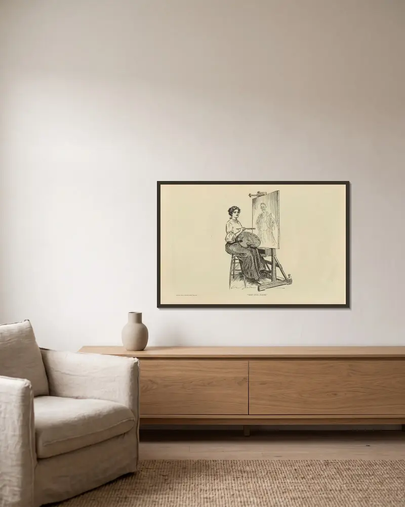 „Keep Still, Please“ von Charles Dana Gibson gerahmt an einer Wand