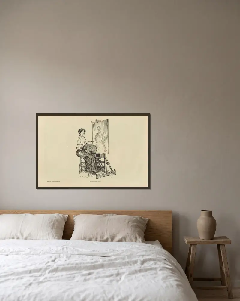 „Keep Still, Please“ von Charles Dana Gibson gerahmt an einer Wand