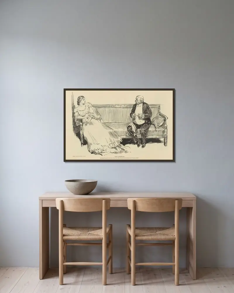 Lifes Varieté von Charles Dana Gibson gerahmt an einer Wand