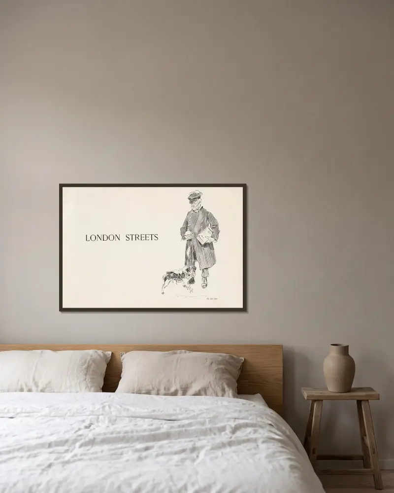 London Streets av Charles Dana Gibson inramad på en vägg