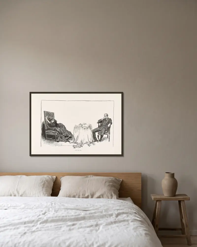 Kärleken ska dö av Charles Dana Gibson inramad på en vägg