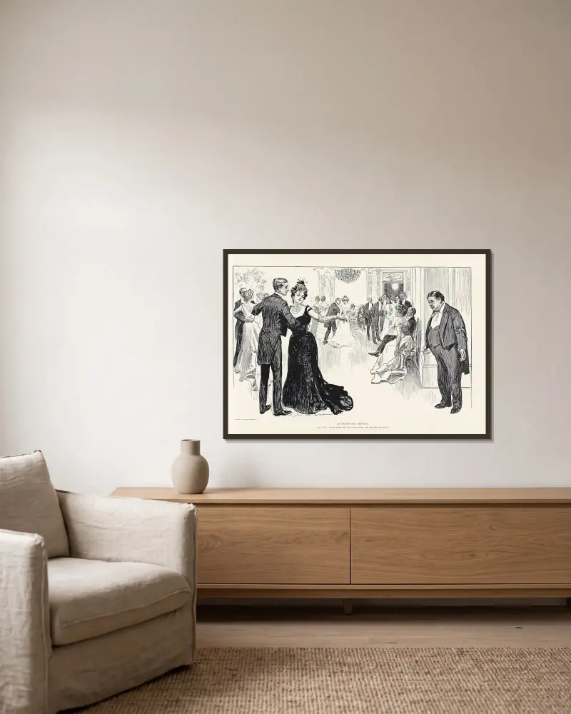 Matrimonial Misfits av Charles Dana Gibson inramad på en vägg