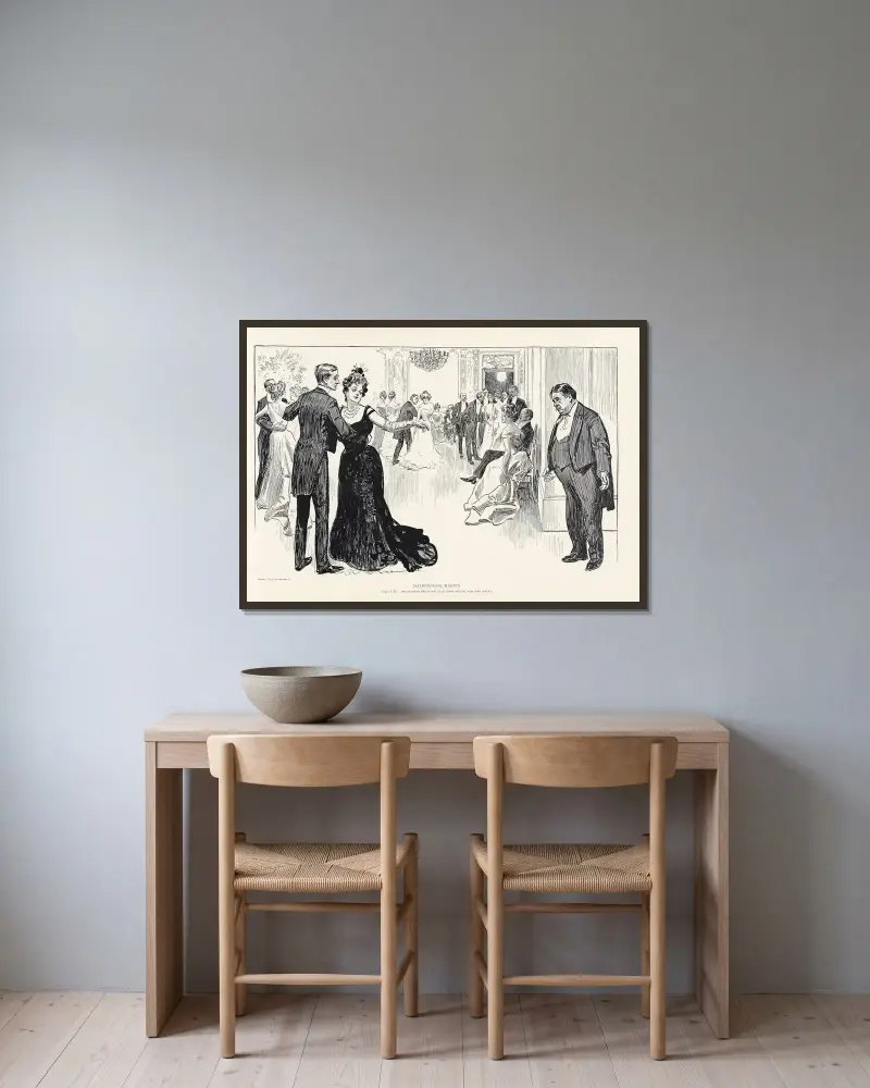 Matrimonial Misfits av Charles Dana Gibson inramad på en vägg