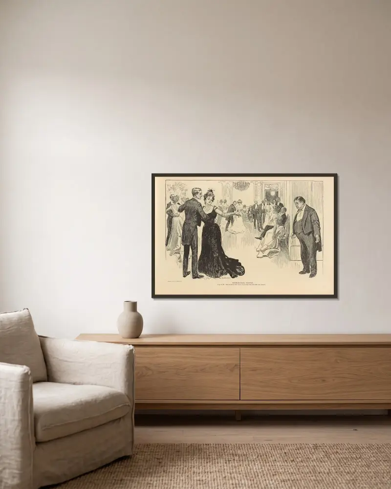 Matrimonial misfits av Charles Dana Gibson inramad på en vägg