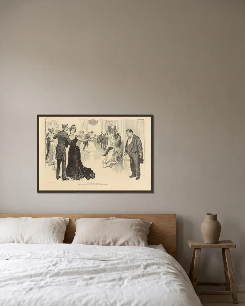 Matrimonial misfits av Charles Dana Gibson inramad på en vägg