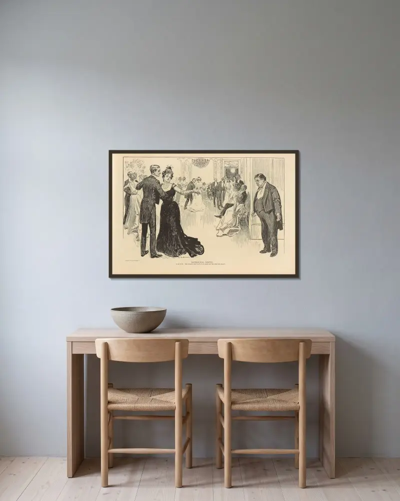 Matrimonial misfits av Charles Dana Gibson inramad på en vägg