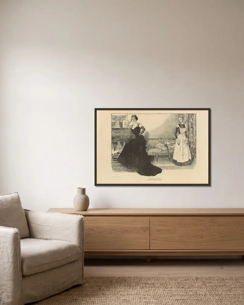 Eheliche Fehlbesetzungen. Die Frau, die einen Clubmann heiratet von Charles Dana Gibson gerahmt an einer Wand