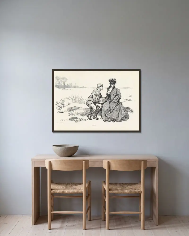 Melting av Charles Dana Gibson inramad på en vägg