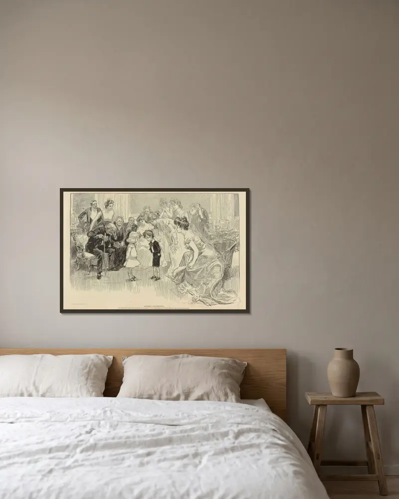 Modern celebrities av Charles Dana Gibson inramad på en vägg