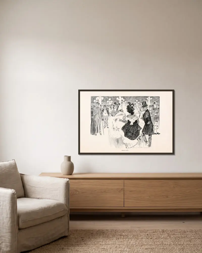 Moulin Rouge av Charles Dana Gibson inramad på en vägg