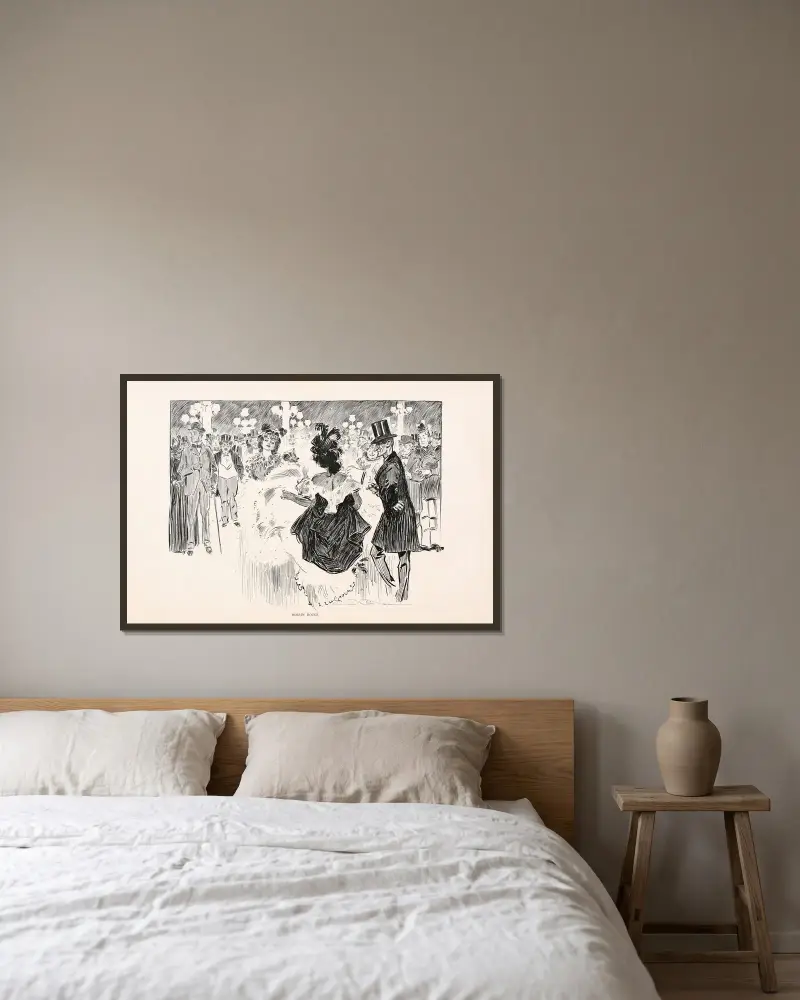 Moulin Rouge av Charles Dana Gibson inramad på en vägg