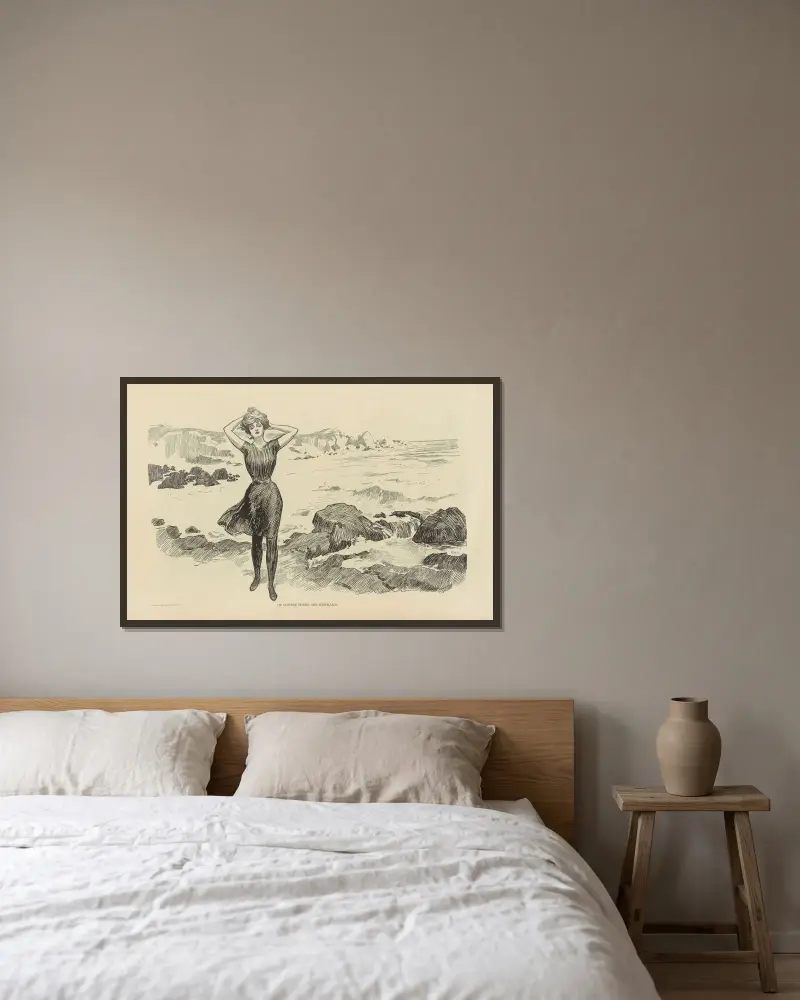 Så klart det finns sjöjungfrur av Charles Dana Gibson inramad på en vägg