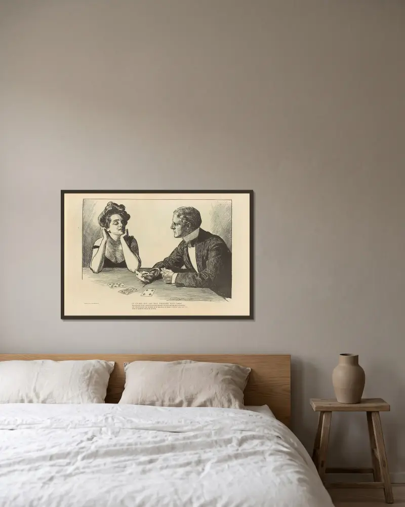 Visst kan du spå i kort av Charles Dana Gibson inramad på en vägg