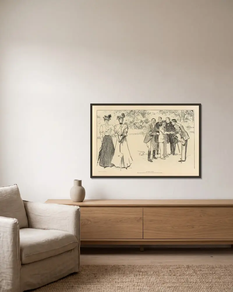 På torra land av Charles Dana Gibson inramad på en vägg