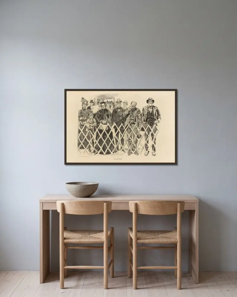På färjan av Charles Dana Gibson inramad på en vägg