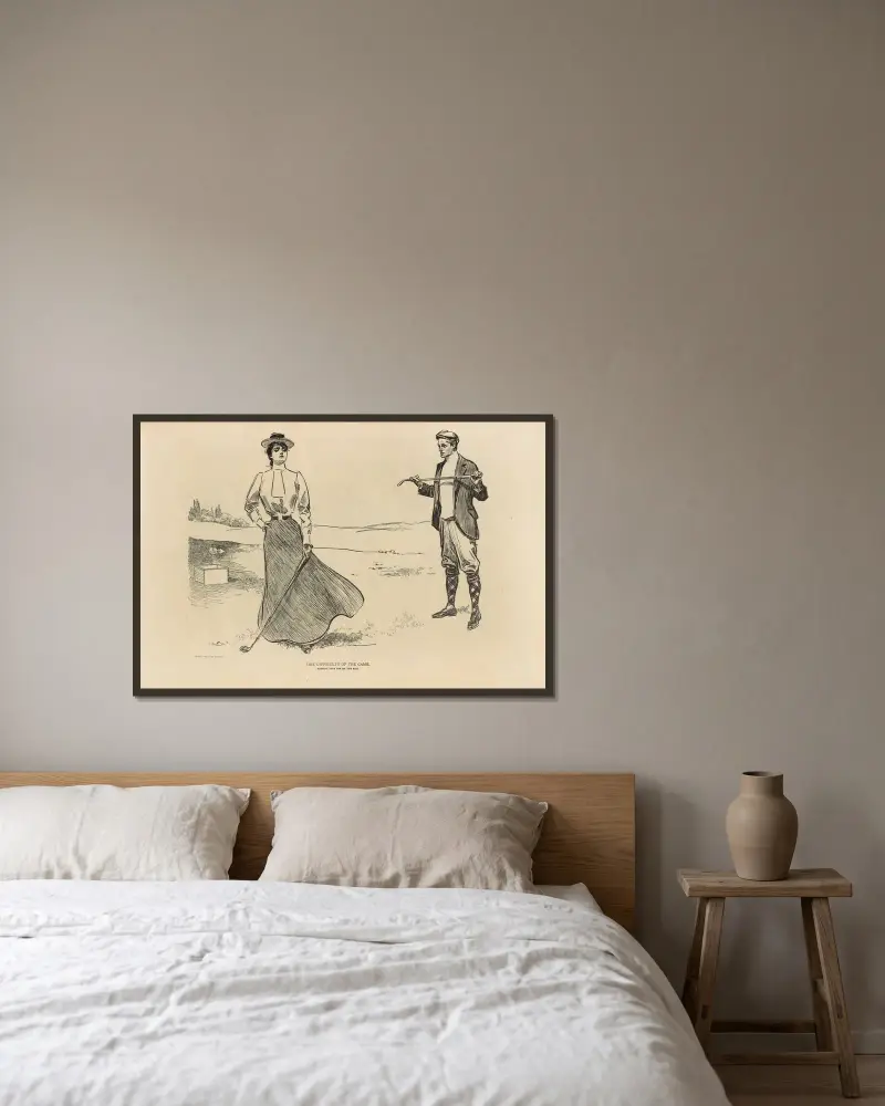 En svårighet i spelet av Charles Dana Gibson inramad på en vägg