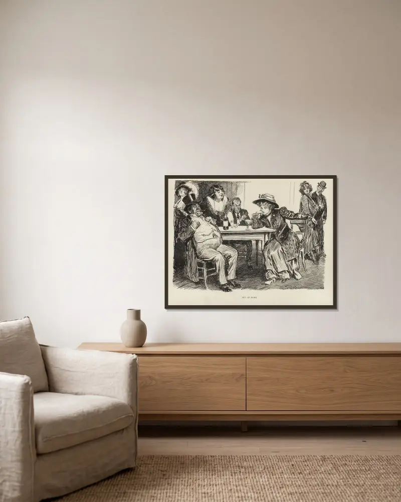 Arbetslös av Charles Dana Gibson inramad på en vägg