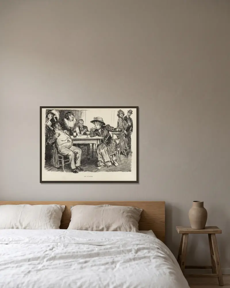 Arbetslös av Charles Dana Gibson inramad på en vägg