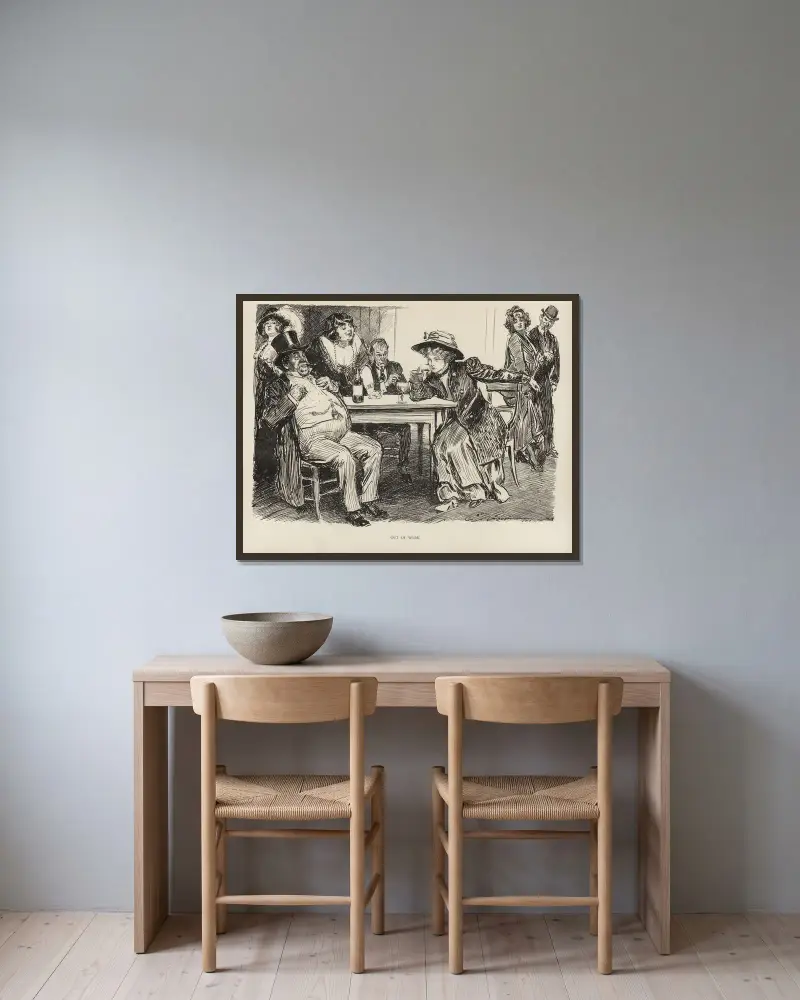 Arbetslös av Charles Dana Gibson inramad på en vägg