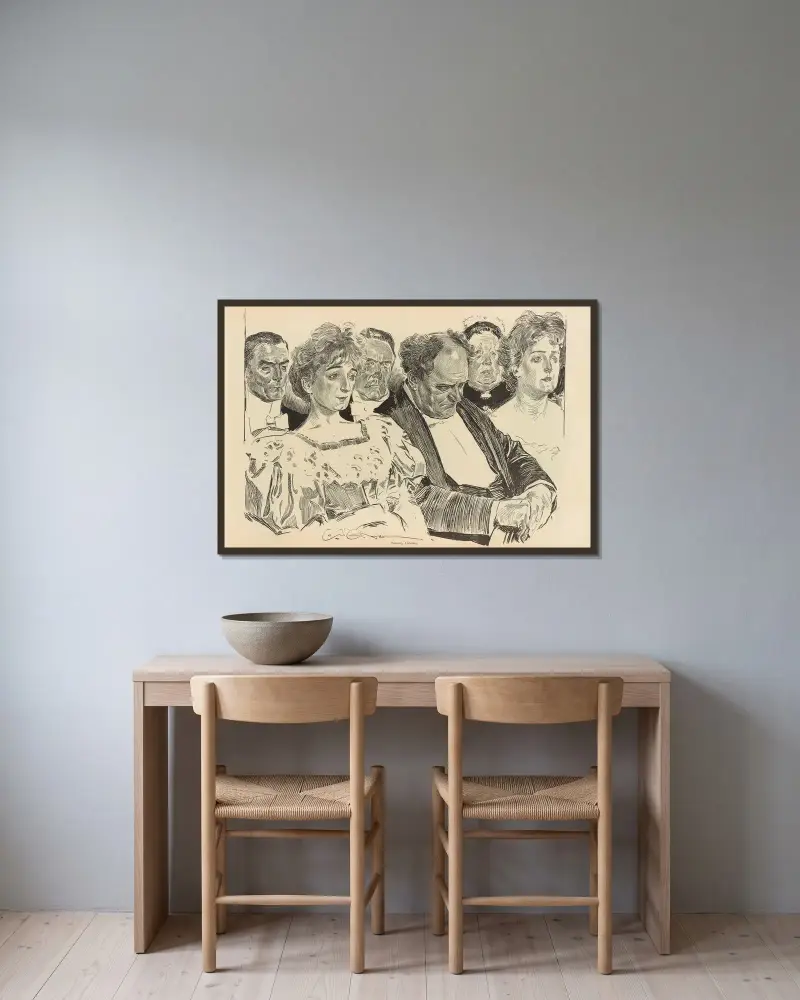 Tålamodigt lyssnande av Charles Dana Gibson inramad på en vägg