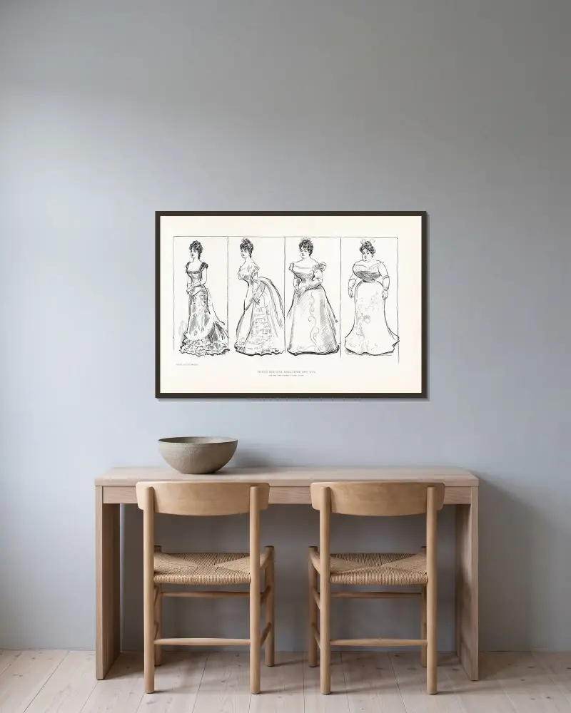 Menschen, die ihren eigenen Kopf haben – Das Mädchen, das eine schmale Taille wollte von Charles Dana Gibson gerahmt an einer Wand