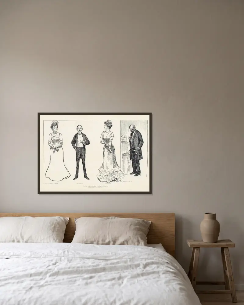 Människor som vill ha sin vilja fram – Mannen som ville bli rik av Charles Dana Gibson inramad på en vägg