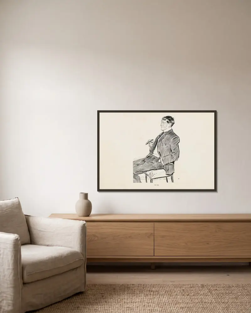 Phil May av Charles Dana Gibson inramad på en vägg