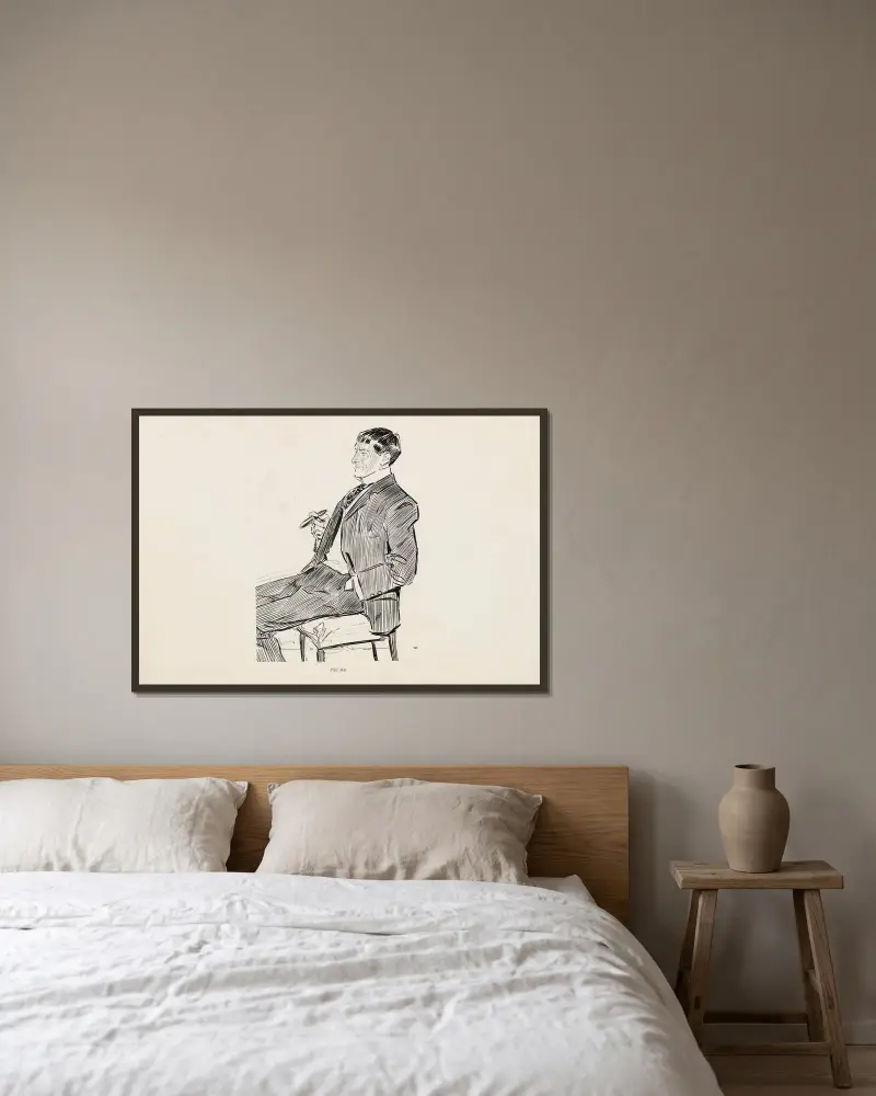 Phil May av Charles Dana Gibson inramad på en vägg