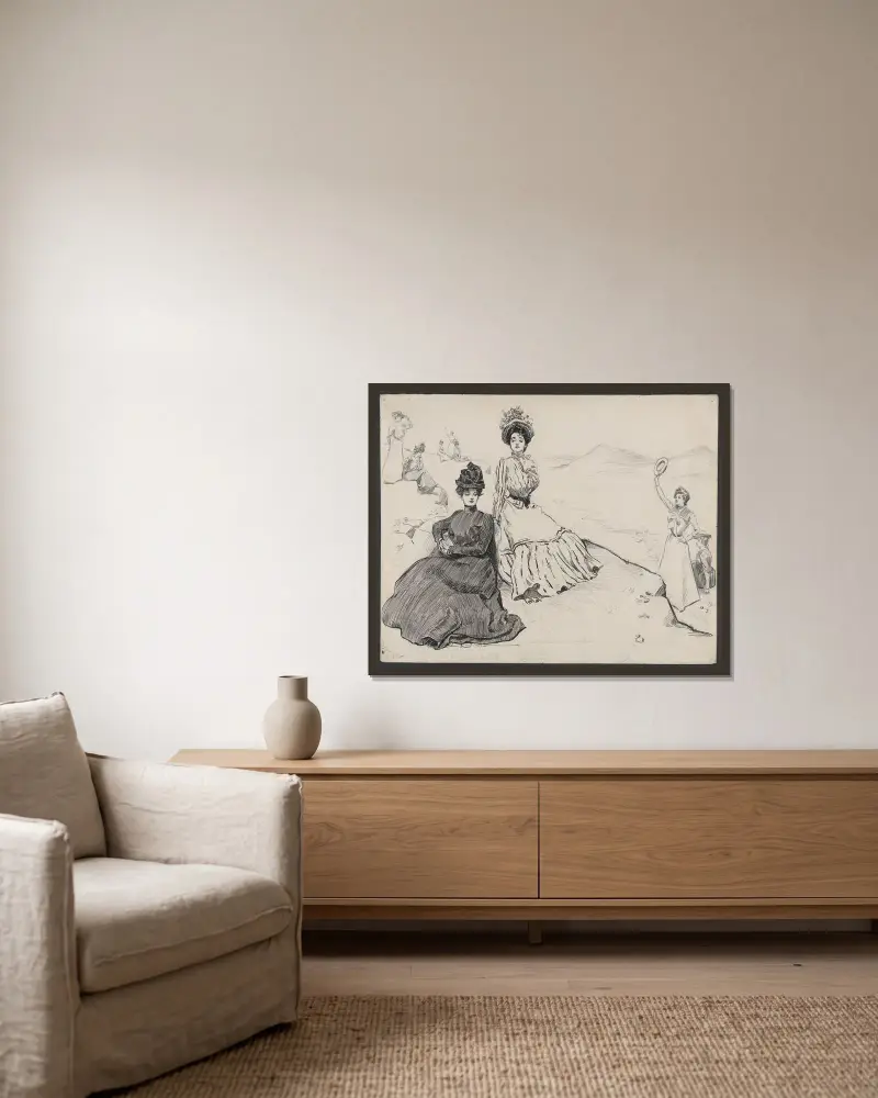 Pittoreska Amerika, var som helst i bergen av Charles Dana Gibson inramad på en vägg