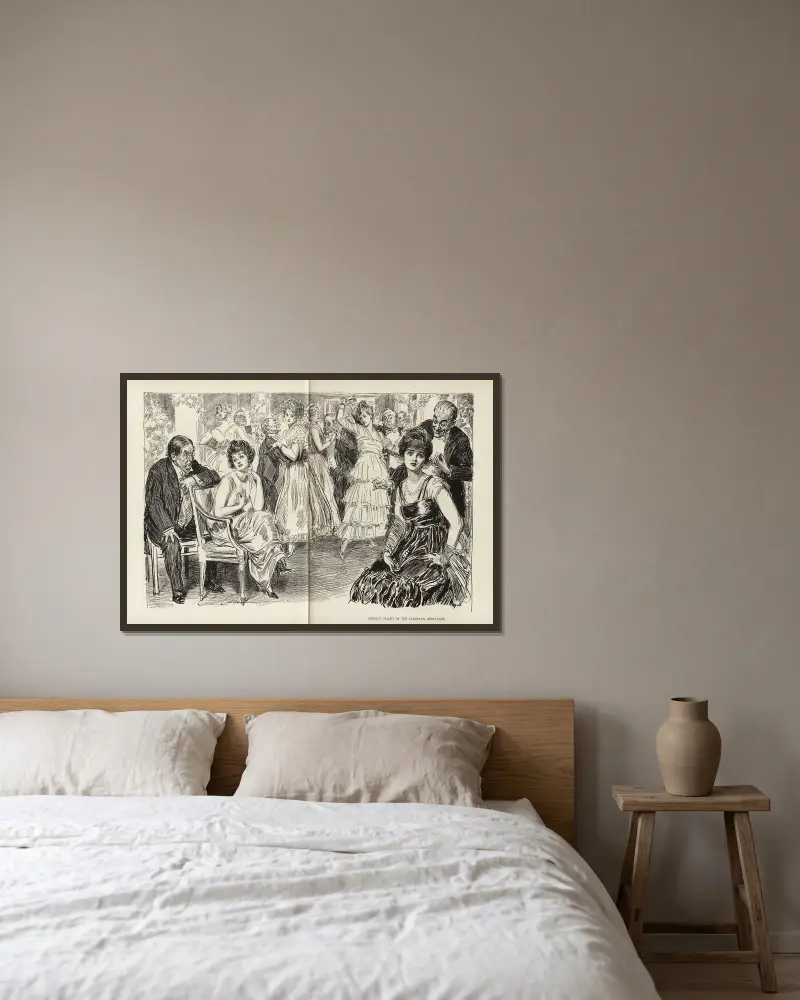 Die missliche Lage der europäischen Debütantin von Charles Dana Gibson gerahmt an einer Wand