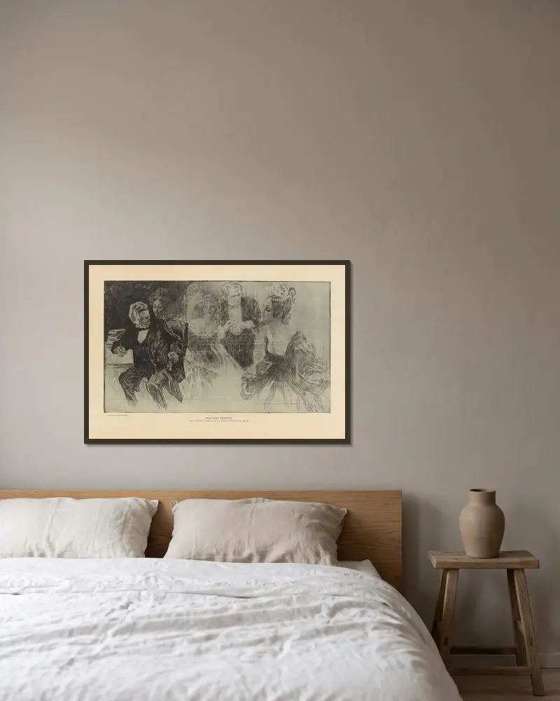Frühere Mieter, 1893 von Charles Dana Gibson gerahmt an einer Wand