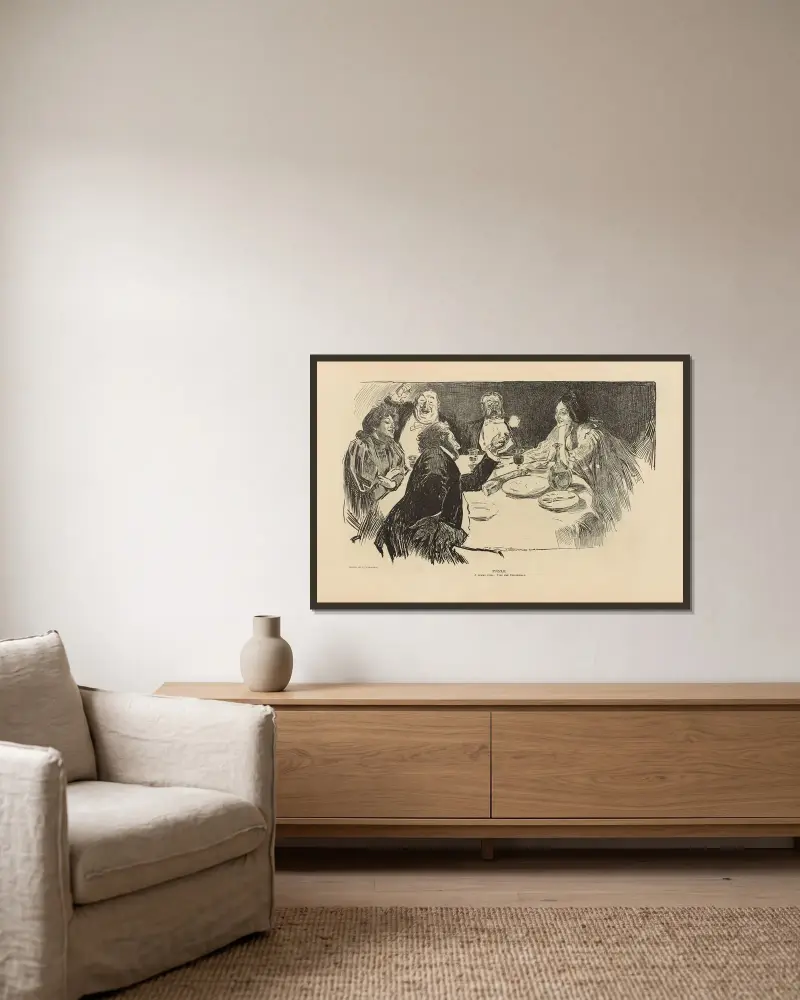 Puzzle. A funny story. Find the Englishman av Charles Dana Gibson inramad på en vägg