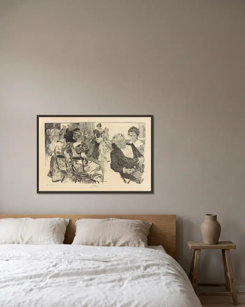 Pussel. Hitta den gifte mannen av Charles Dana Gibson inramad på en vägg