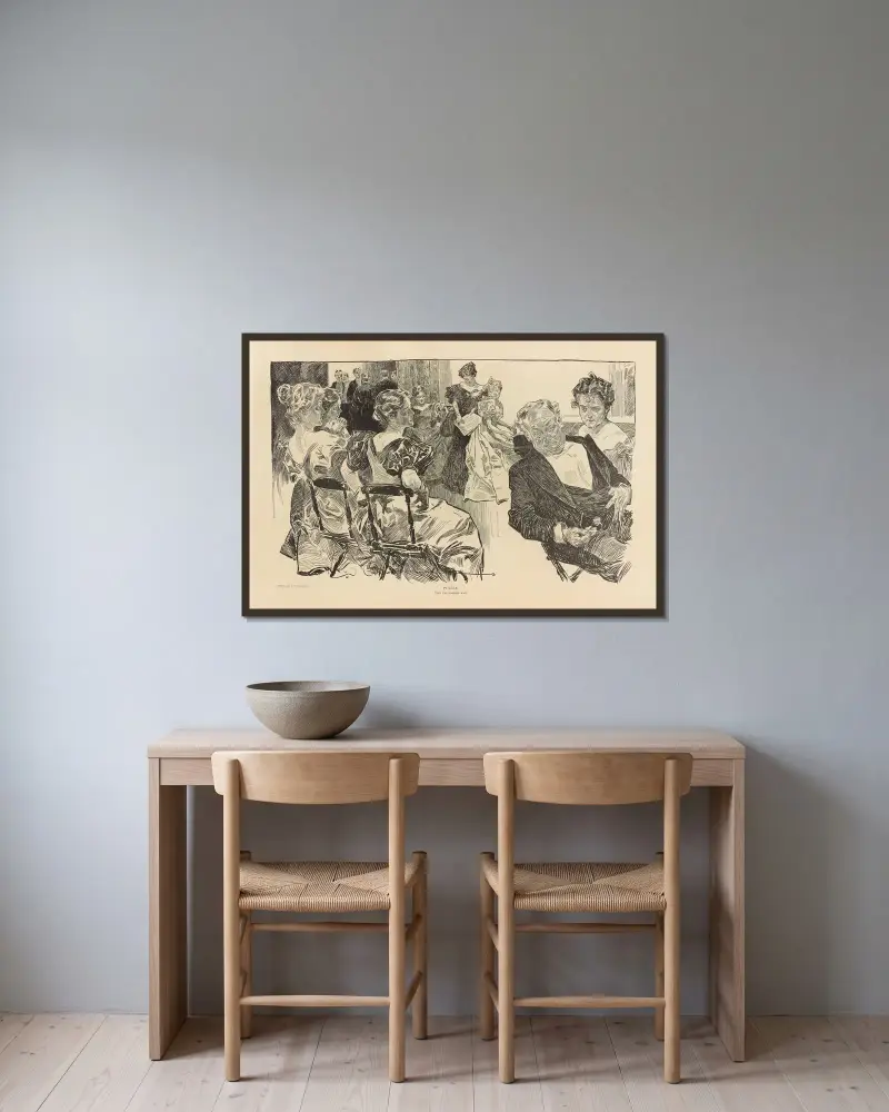 Pussel. Hitta den gifte mannen av Charles Dana Gibson inramad på en vägg