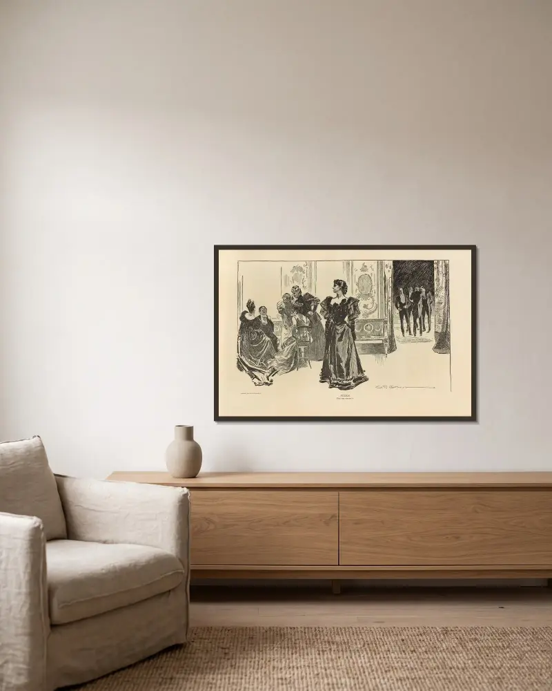 Pussel. Hitta adelsmannen av Charles Dana Gibson inramad på en vägg