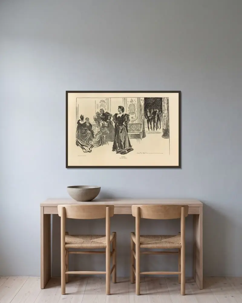 Pussel. Hitta adelsmannen av Charles Dana Gibson inramad på en vägg