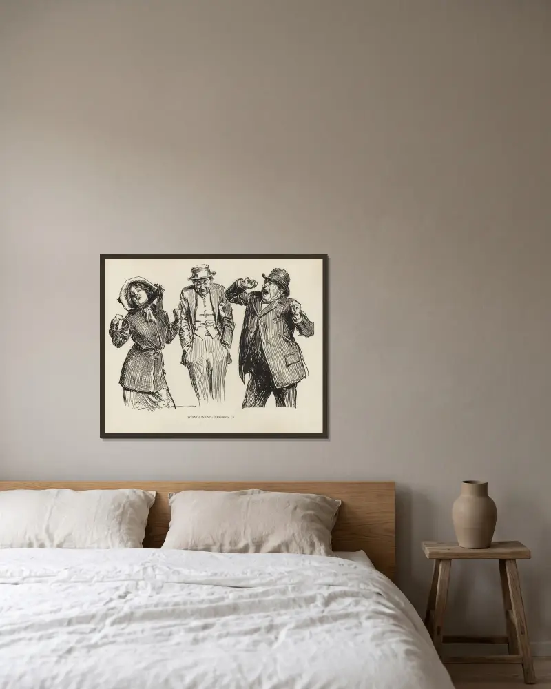 Seventh Inning – Everybody up von Charles Dana Gibson gerahmt an einer Wand