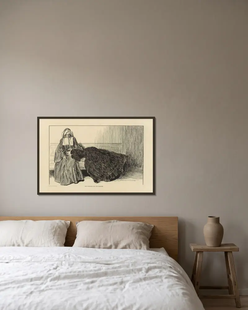 Hon begrundar klostret av Charles Dana Gibson inramad på en vägg
