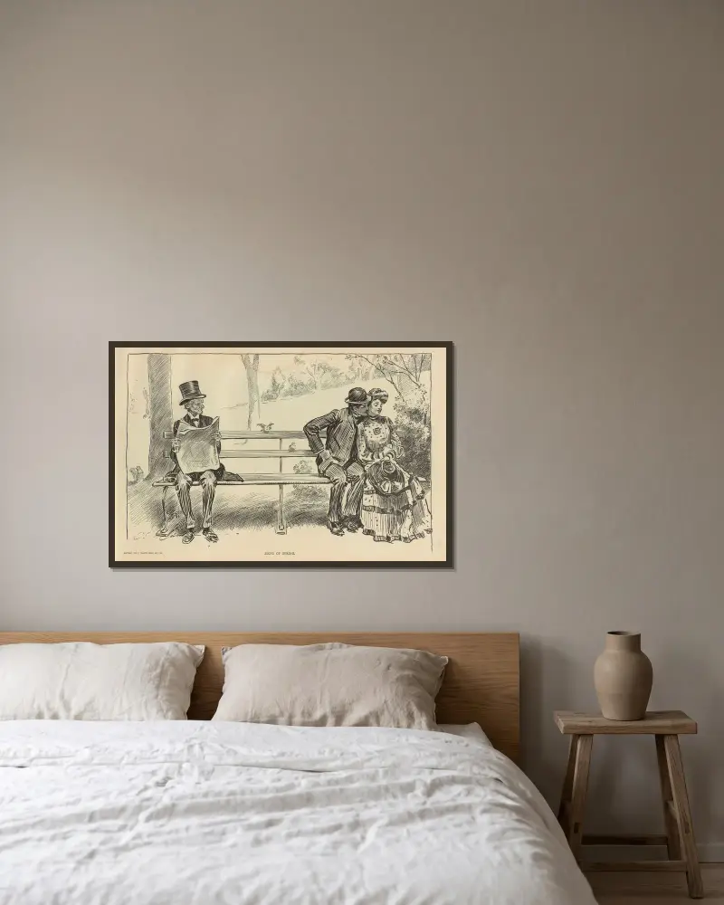 Vårtecken av Charles Dana Gibson inramad på en vägg