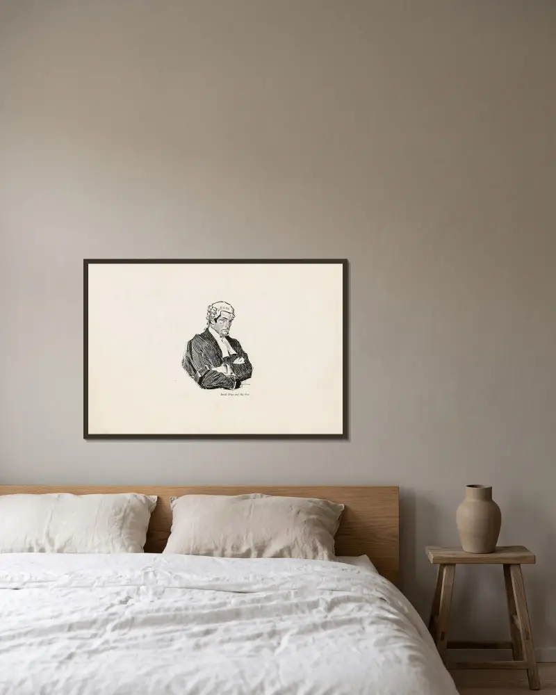 Small Wigs and Big Fees av Charles Dana Gibson inramad på en vägg