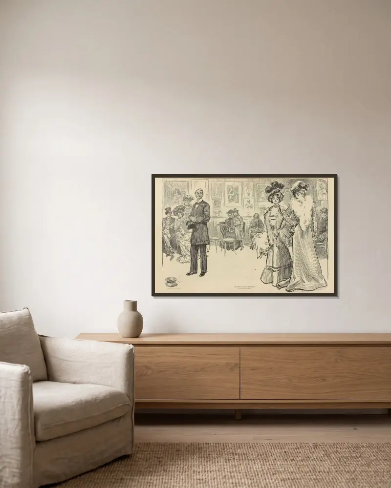 Studies in expression, at a dramatic agency av Charles Dana Gibson inramad på en vägg