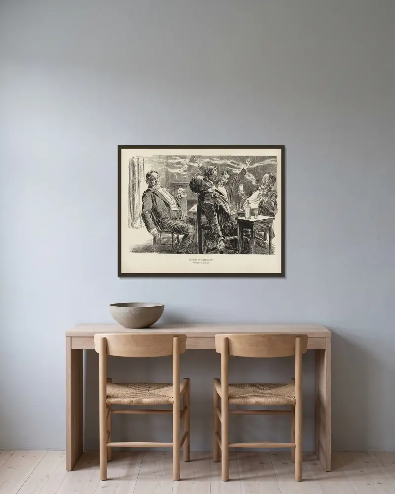 Studien des Ausdrucks – den Jackpot knacken von Charles Dana Gibson gerahmt an einer Wand