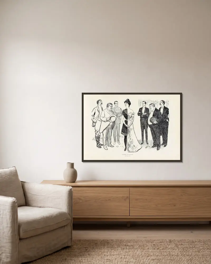 Sommar och vinter av Charles Dana Gibson inramad på en vägg
