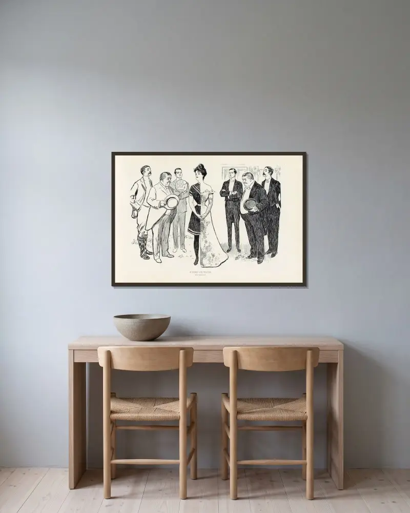 Sommar och vinter av Charles Dana Gibson inramad på en vägg