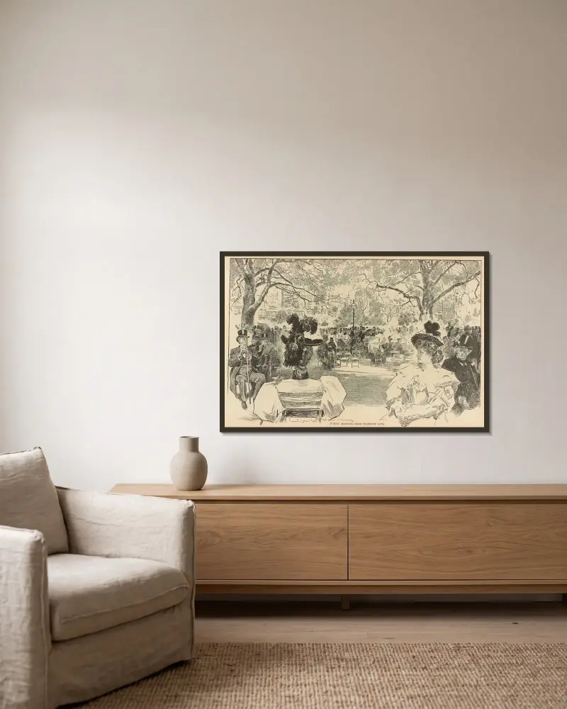 Söndagsmorgon nära Stanhope Gate av Charles Dana Gibson inramad på en vägg