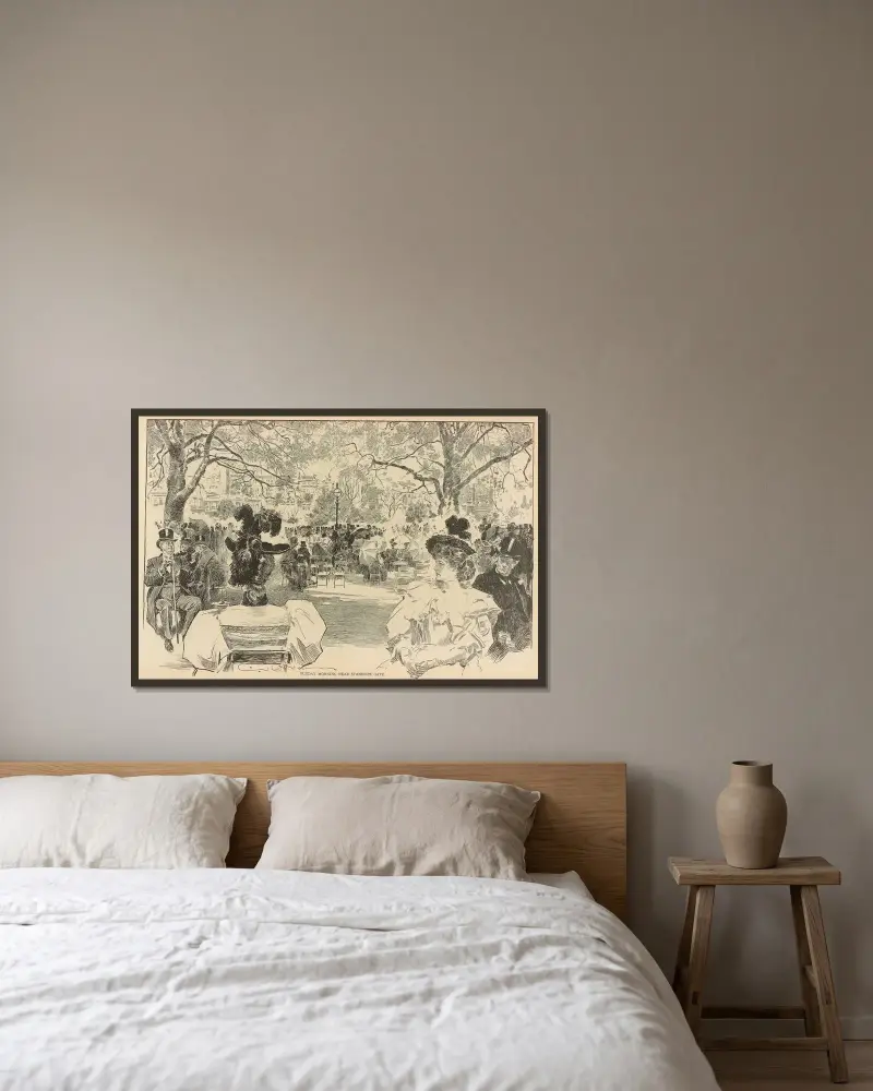 Söndagsmorgon nära Stanhope Gate av Charles Dana Gibson inramad på en vägg