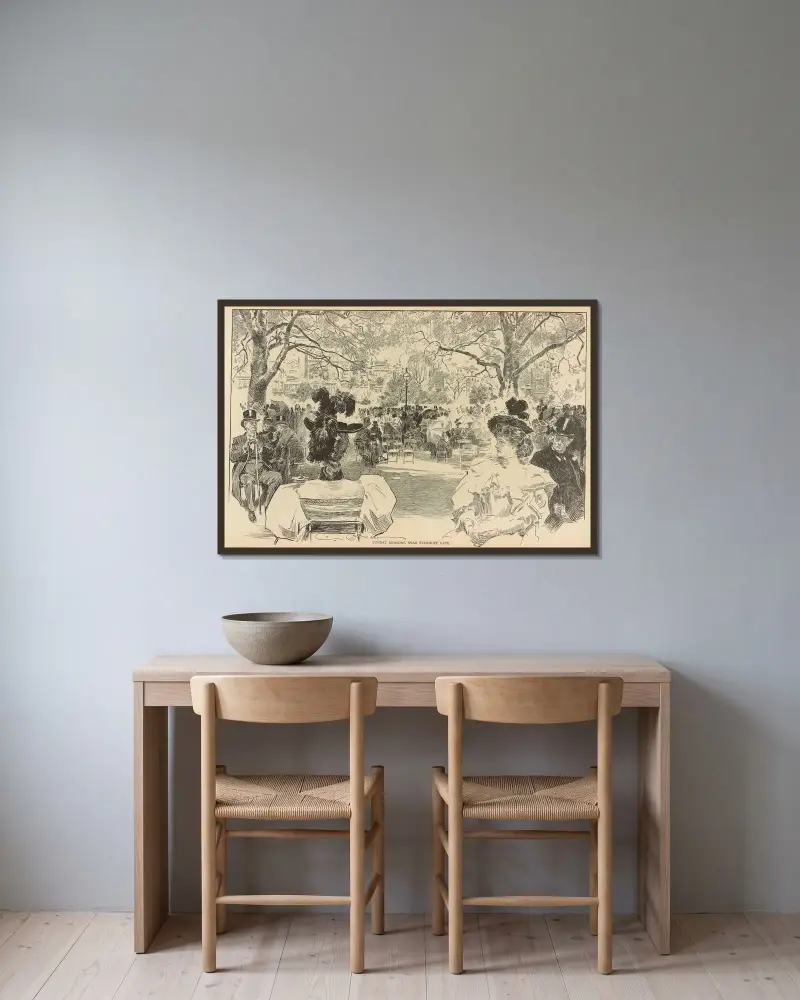 Söndagsmorgon nära Stanhope Gate av Charles Dana Gibson inramad på en vägg